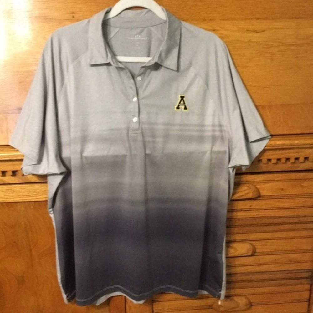 Vansport Womens Appalachian State Mountaineers Ombre Polo Shirt Grey‎ 2X